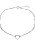 Double Chain Heart Anklet