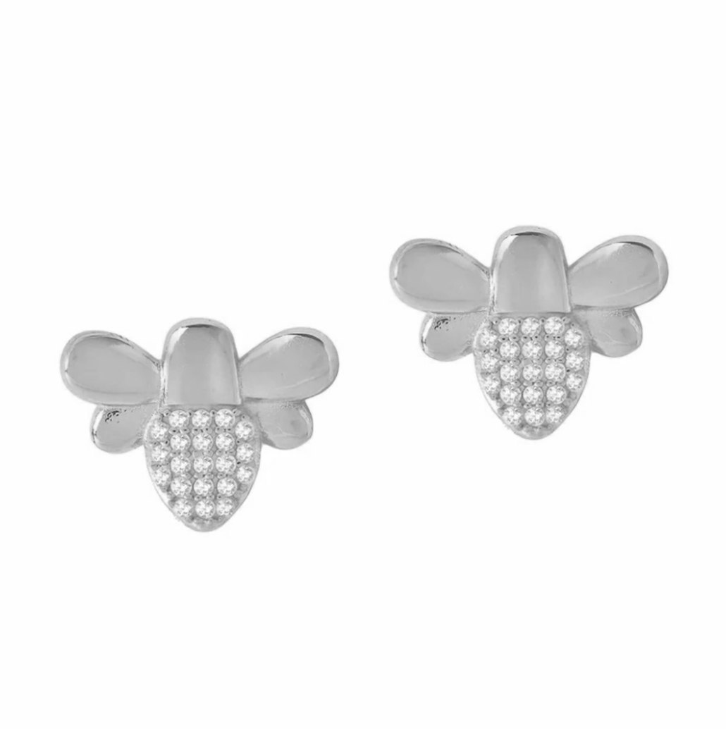 Pave Bee Stud Earrings