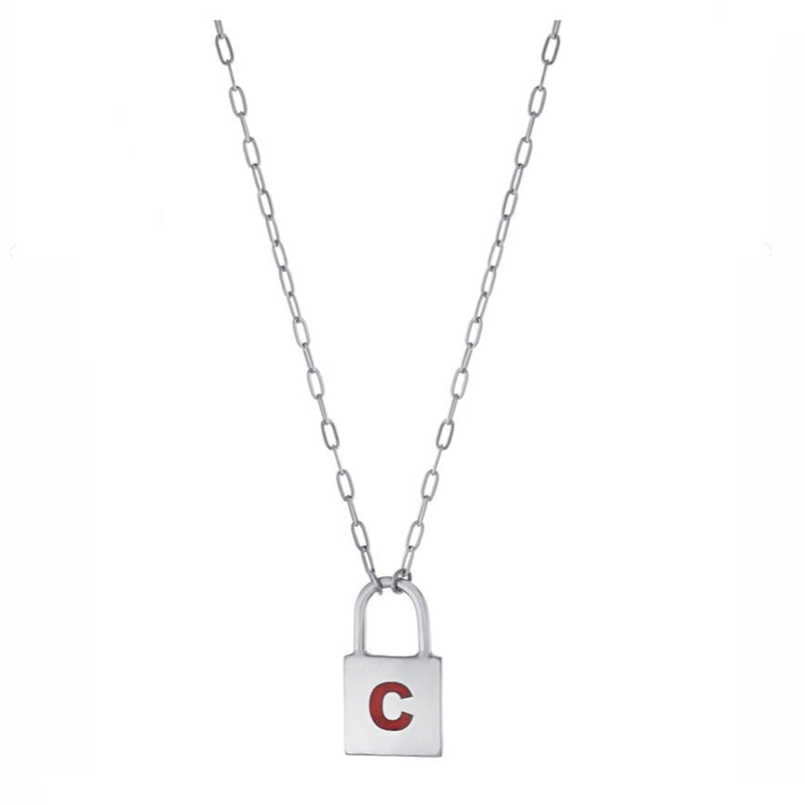 Personalized Resin Letter Lock Necklace