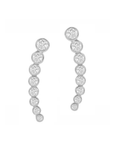 Graduated Bezel Crawler Earrings
