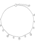 Alternating Disc and Sparkle Drop Anklet