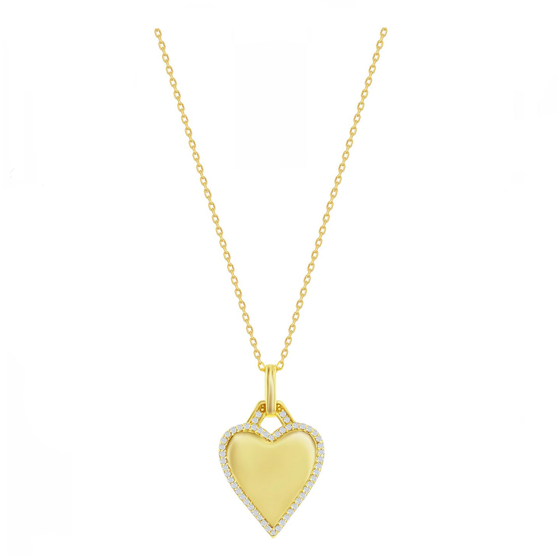 Sparkle Border Heart Necklace