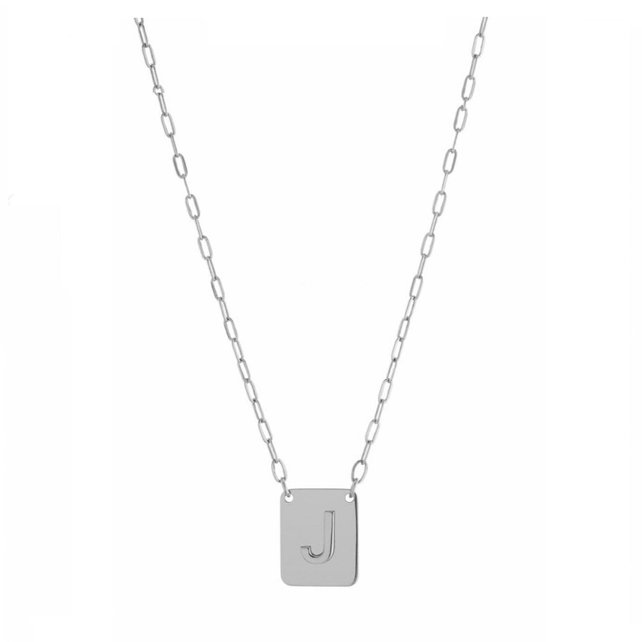 Personalized Tag Initial Paperclip Chain Necklace