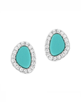 Turquoise Pebble Stud Earrings
