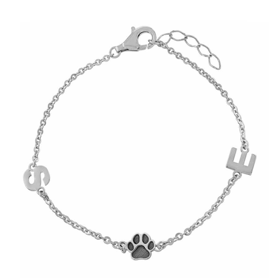 Personalized Double Initial Paw Necklace