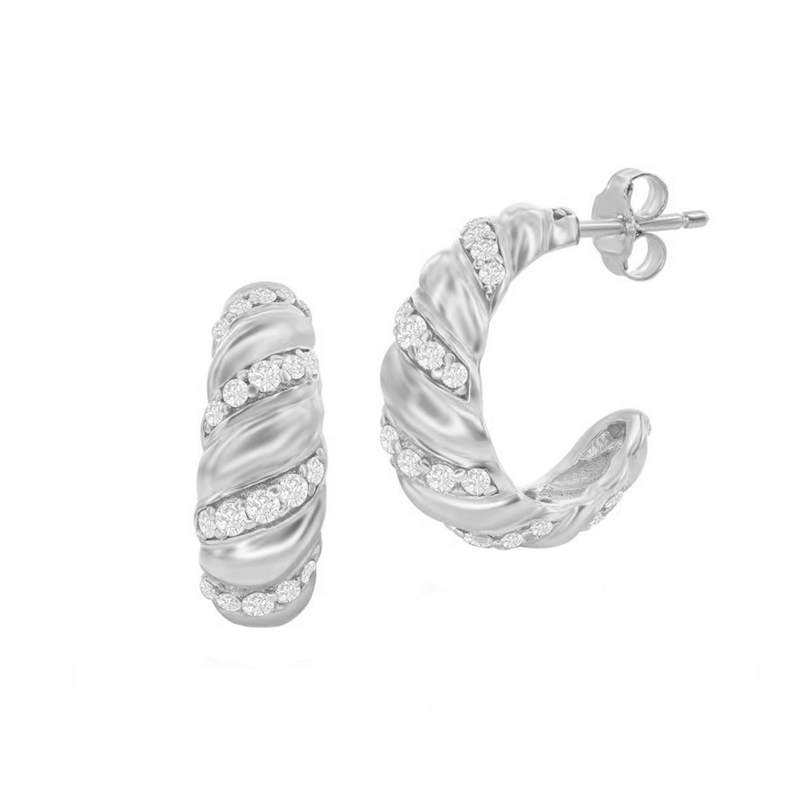 Sparkle Croissant Hoop Earrings