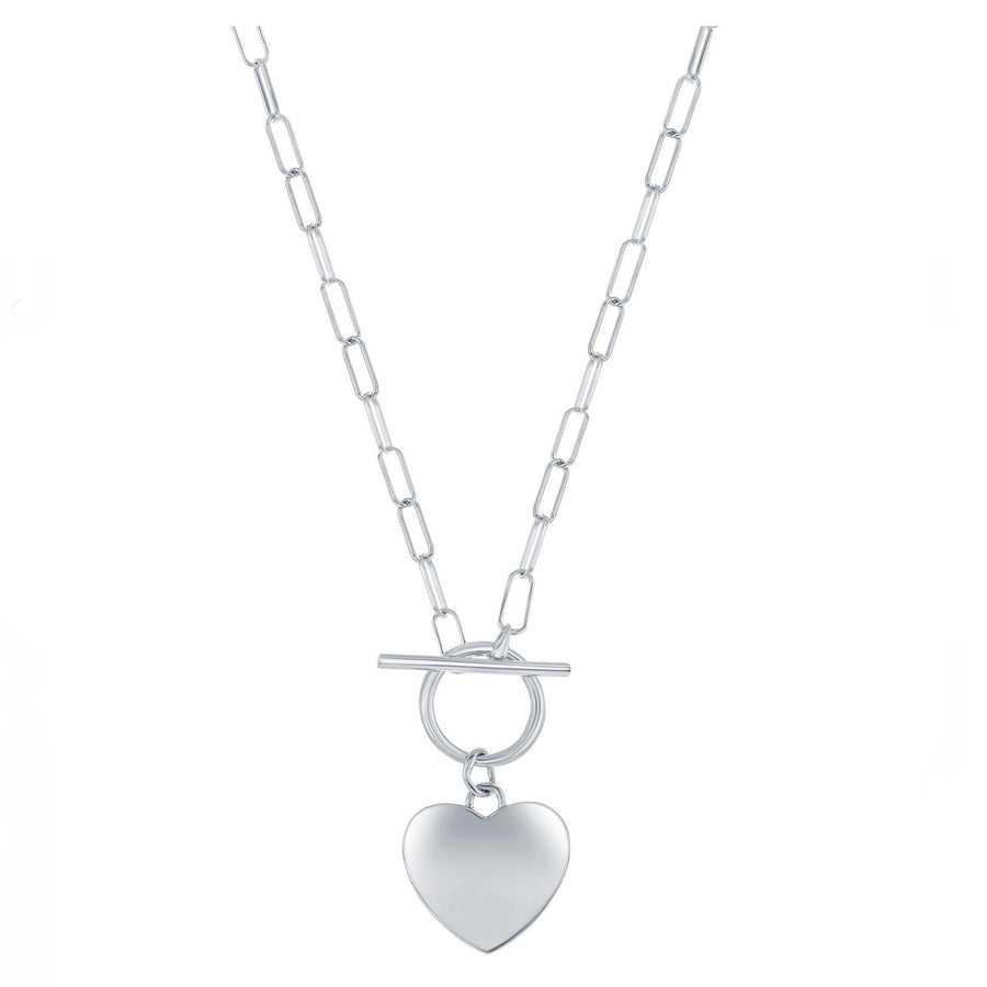 Heart Toggle Paperclip Chain Necklace