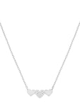 Pave and Polished Triple Heart Necklace