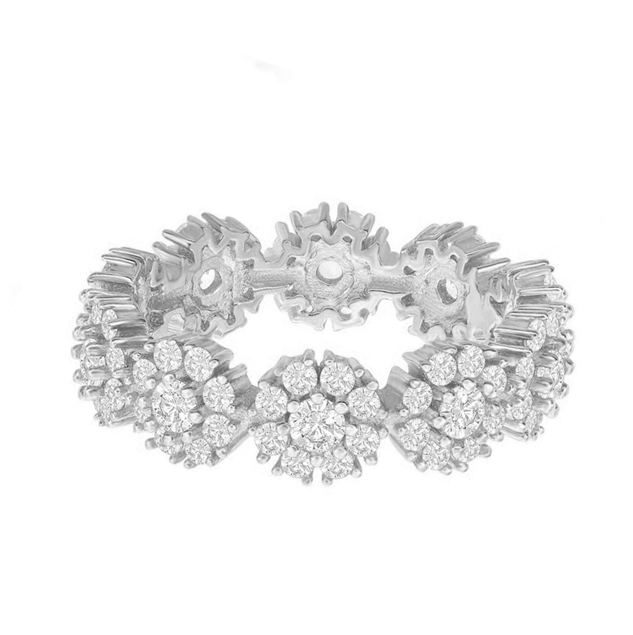 Pave Flower Eternity Band