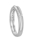 Half Beaded and Half Sparkle Double Band Ring