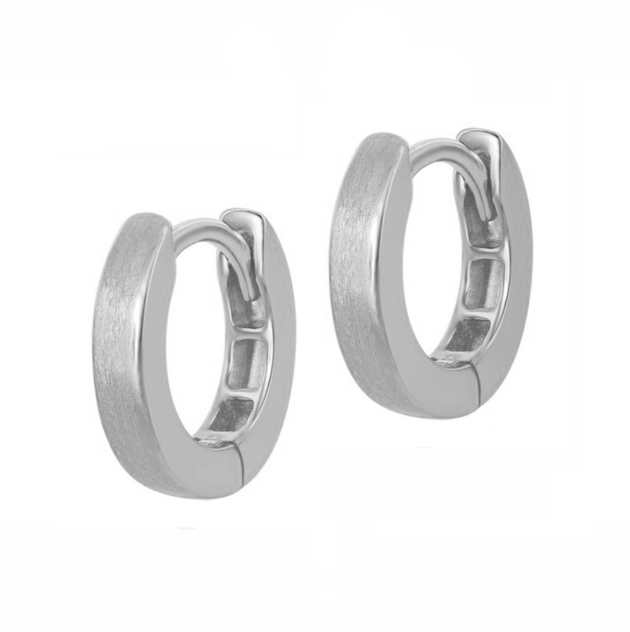 Brushed Huggie Earrings