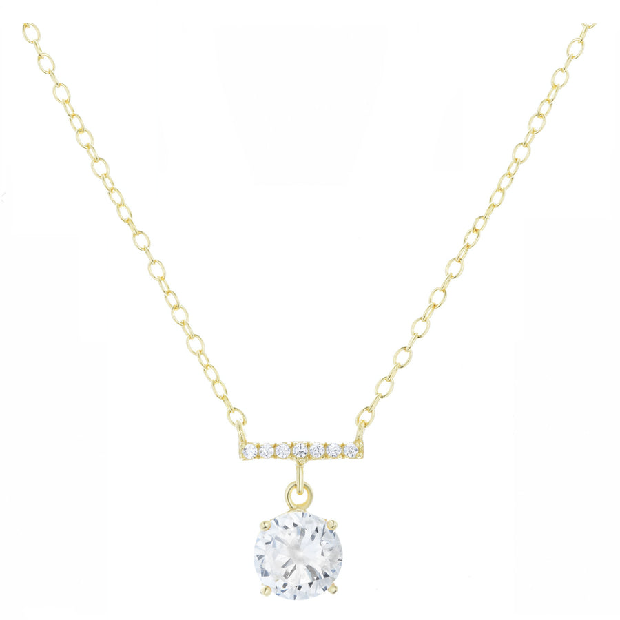 Crystal Solitaire Bar Necklace (Available in 6 Colors)