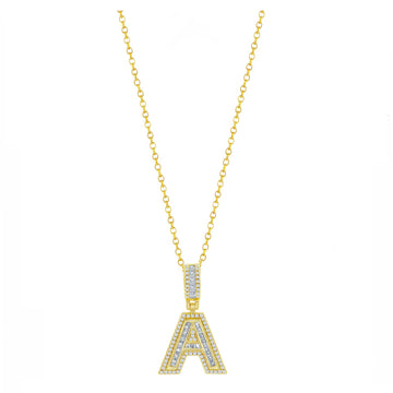 Sparkle Baguette Initial Necklace