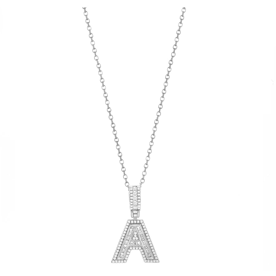 Sparkle Baguette Initial Necklace