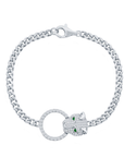 Pave Sparkle Emerald-Eye Panther Bracelet