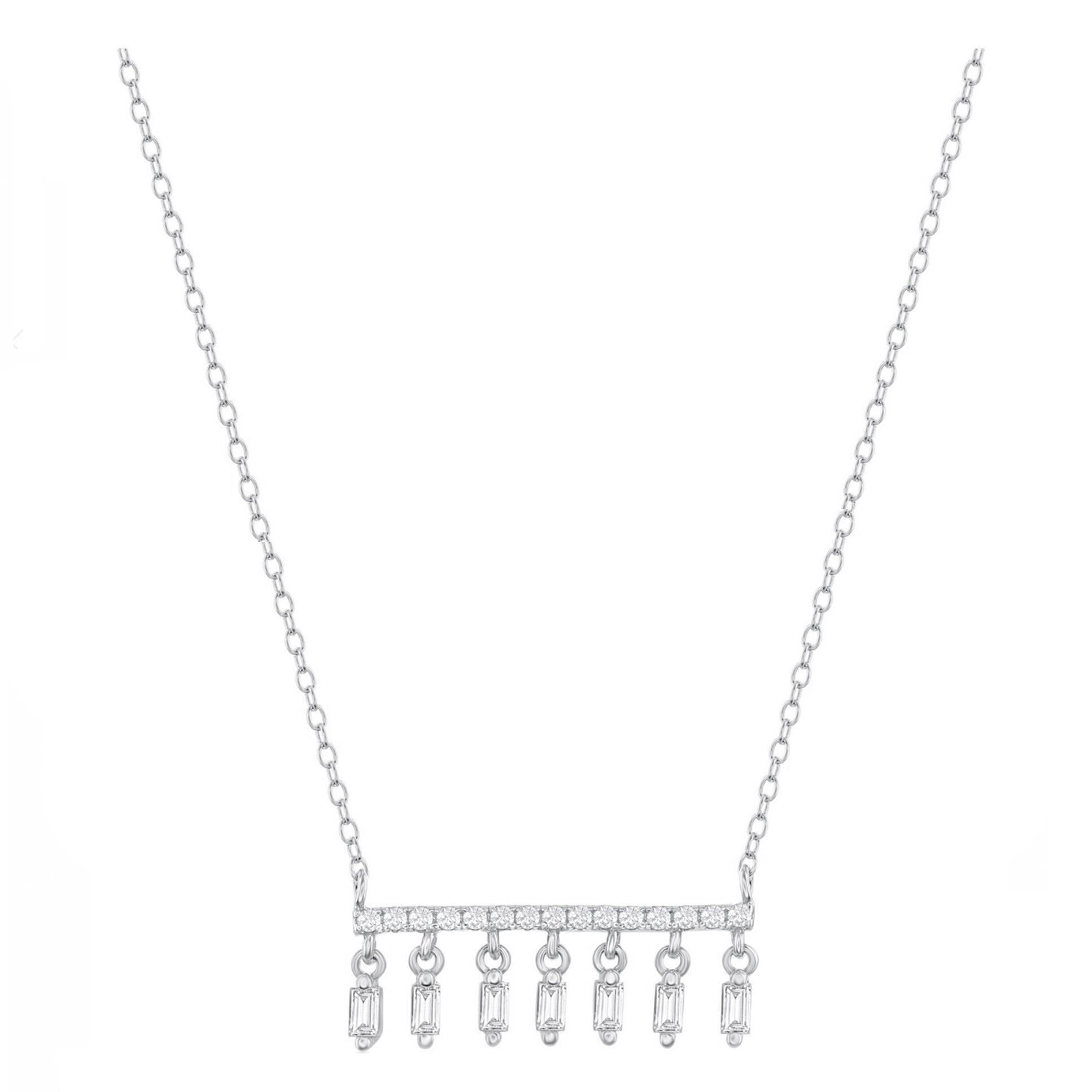 Sparkle Bar Baguette Shaker Necklace