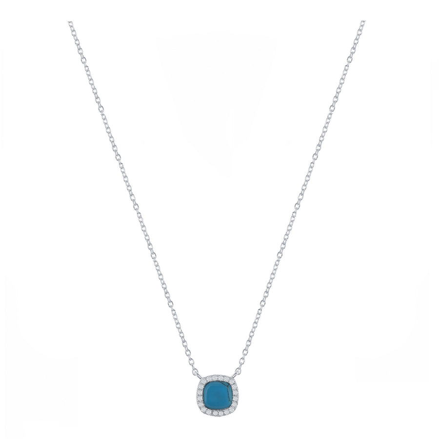 Halo Turquoise Square Necklace