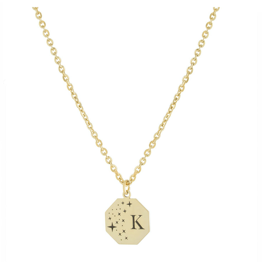 Personalized Starry Octagon Initial Necklace