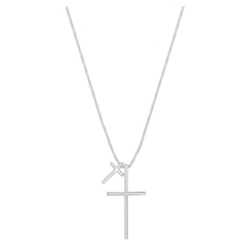 Skinny Double Cross Necklace