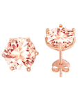 Round Solitaire Morganite Studs