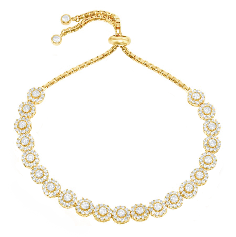 Round Halo Bolo Bracelet