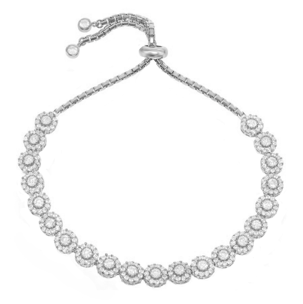 Round Halo Bolo Bracelet
