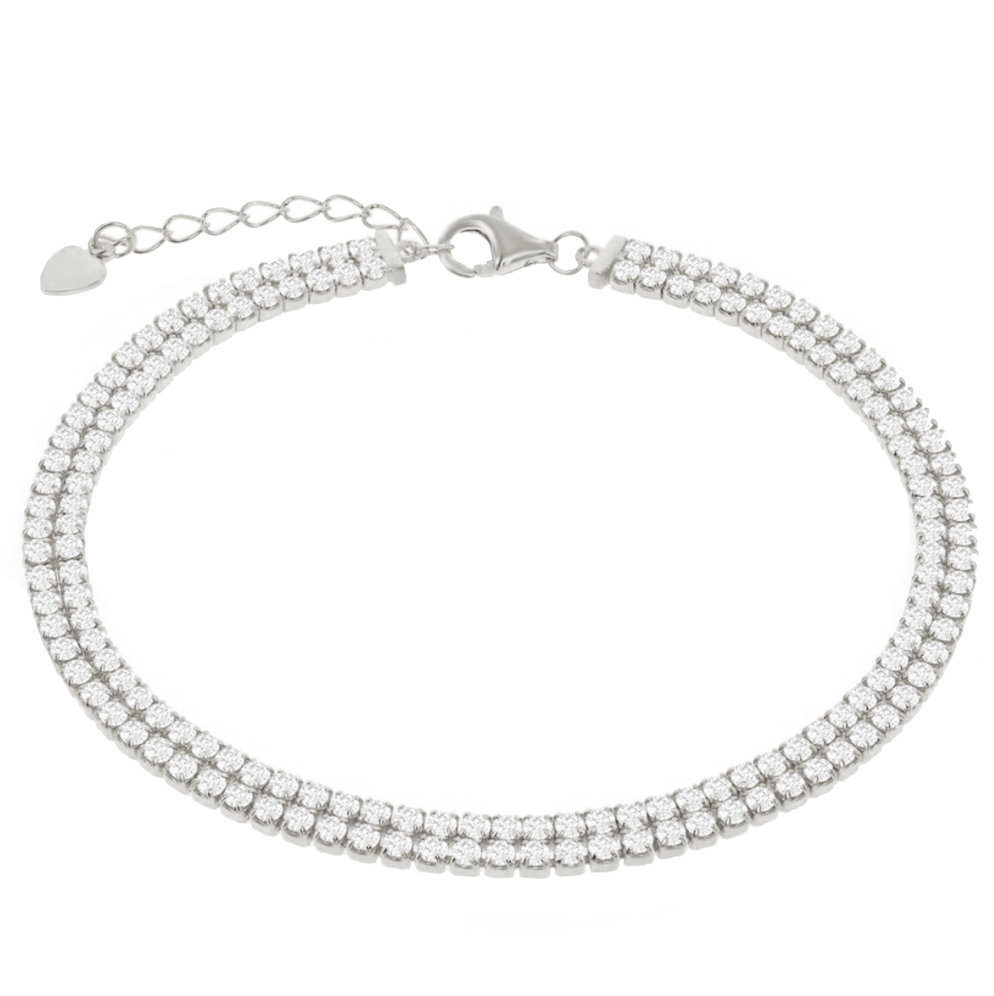 Round Double Row Tennis Bracelet