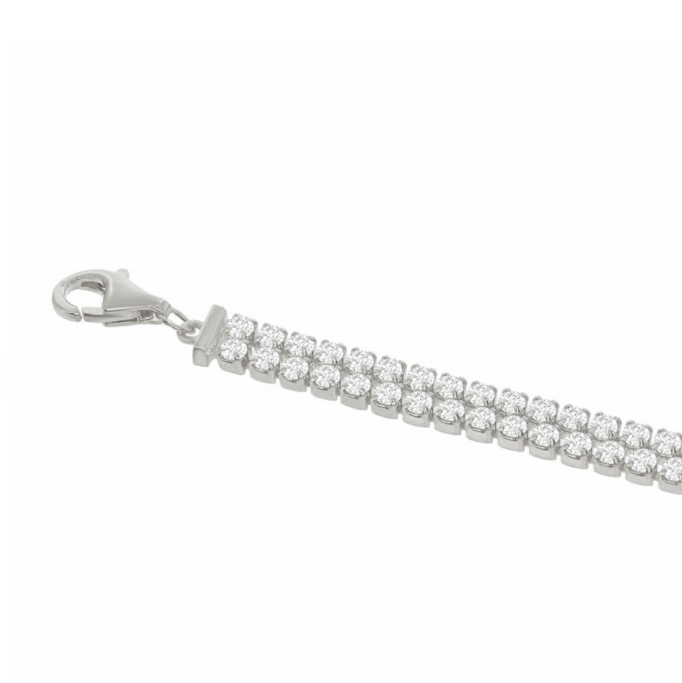 Round Double Row Tennis Bracelet