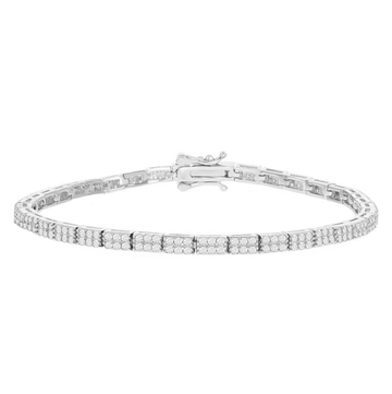 Micro Pave Double Row Link Bracelet