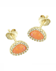 Opal Pebble Stud Earrings (Available in 10 Colors)