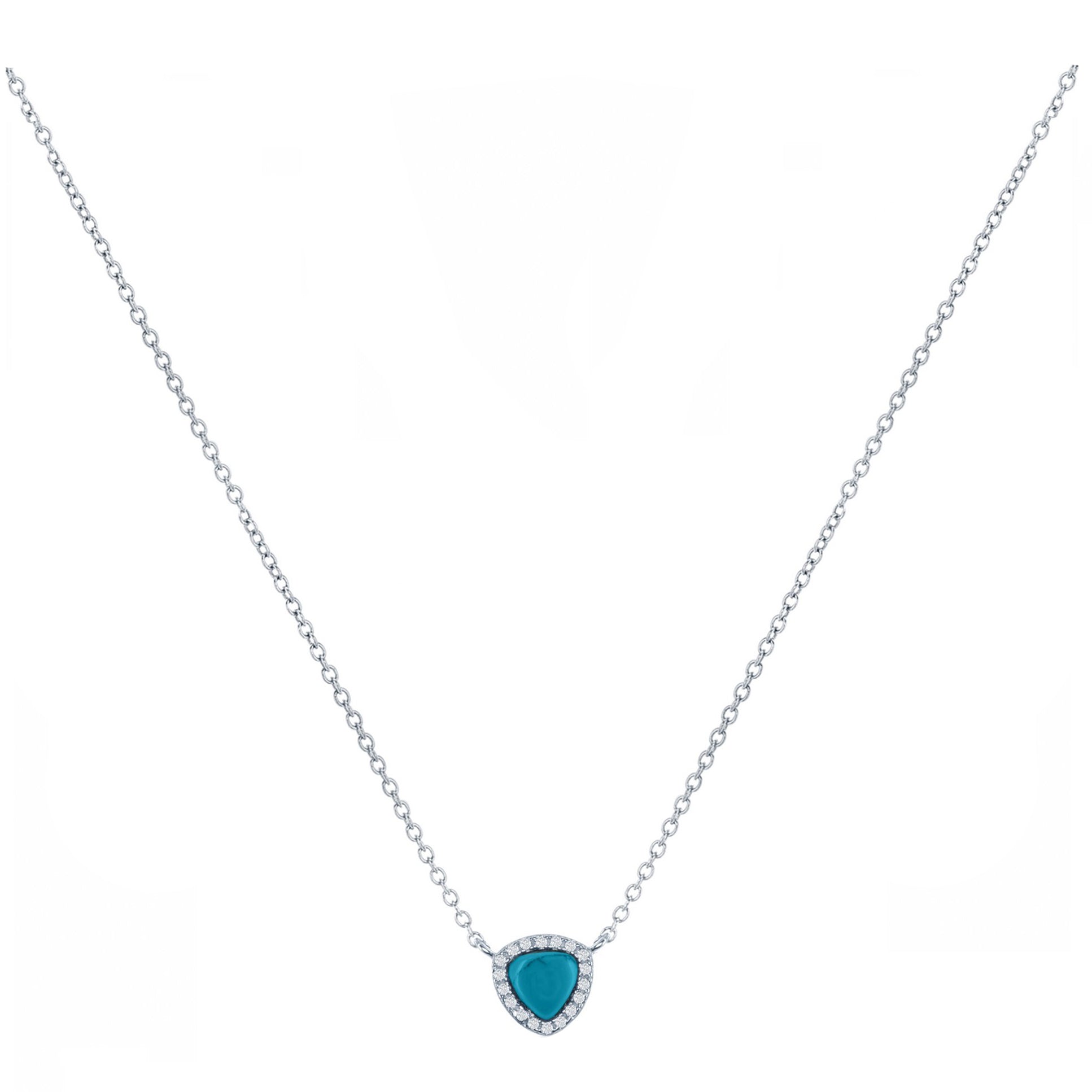 Halo Turquoise Triangle Necklace