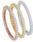 Tri-Color Eternity Band Set
