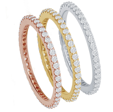 Tri-Color Eternity Band Set
