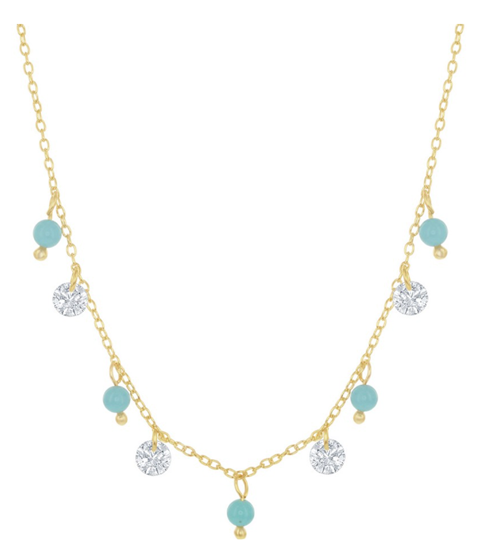 Sparkle Turquoise Shaker Necklace
