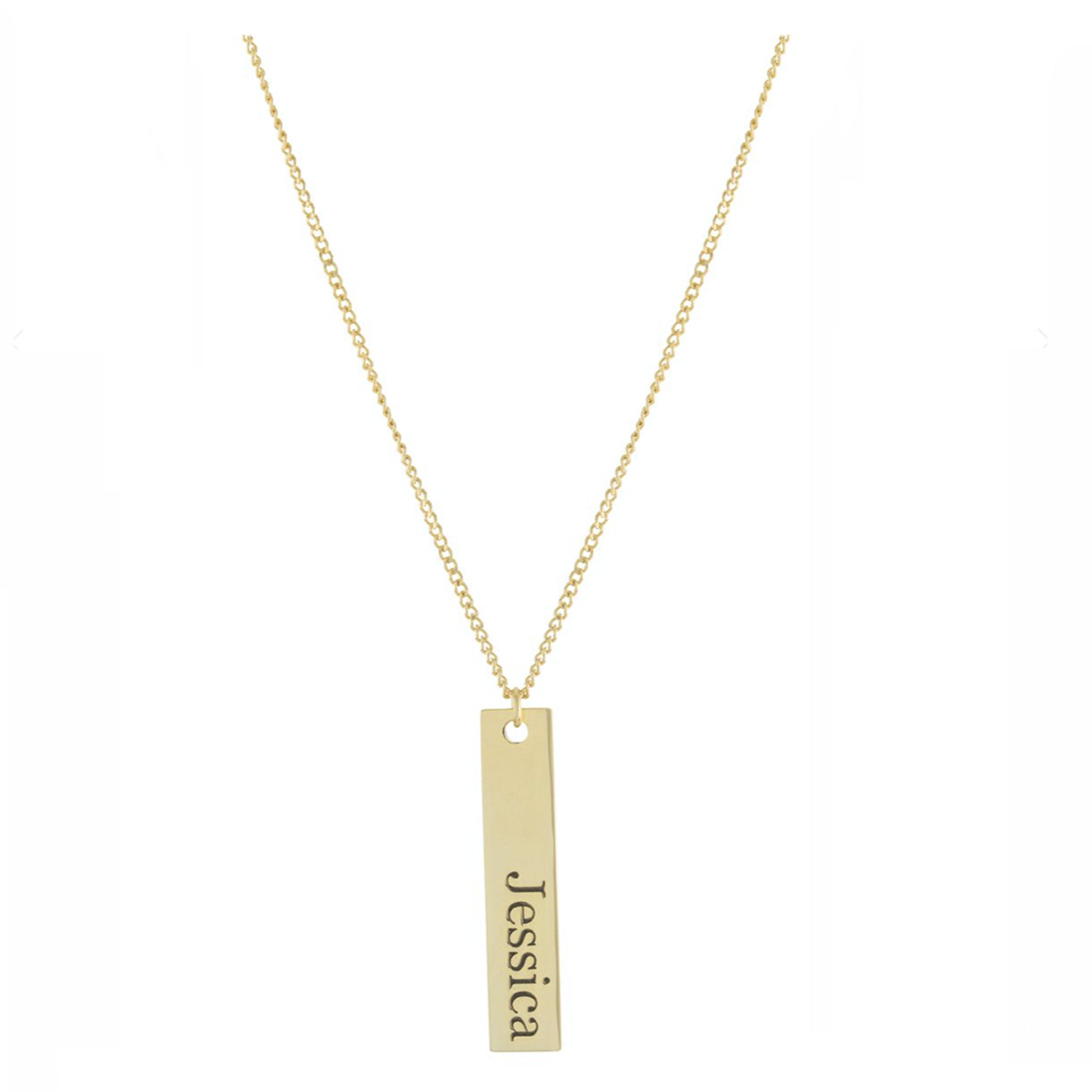 Personalized Vertical Bar Name Necklace