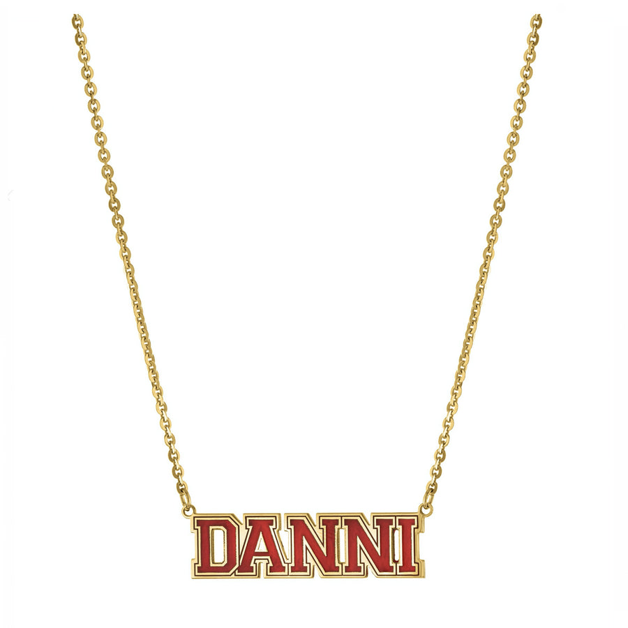 Personalized Resin Varsity Name Necklace