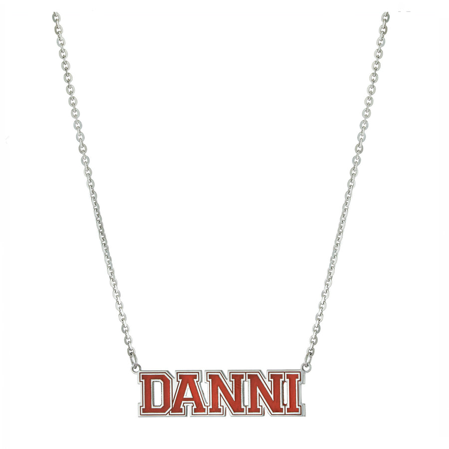 Personalized Resin Varsity Name Necklace