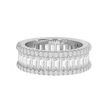 Baguette and Pave Border Band