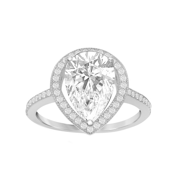 Pear Halo Ring
