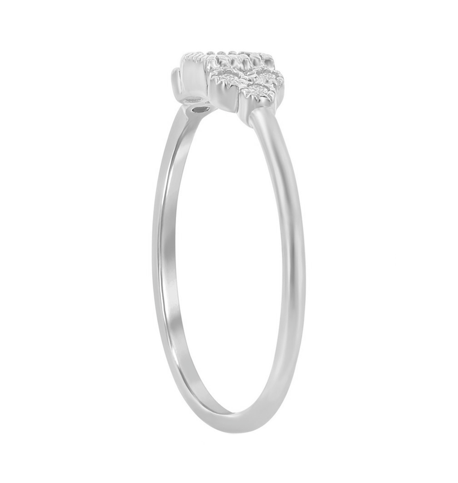 Petite Square and Trio Side Stone Ring