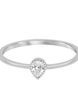 Petite Pear Solitaire Ring
