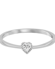 Petite Heart Solitaire Ring