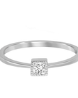 Petite Square Solitaire Ring