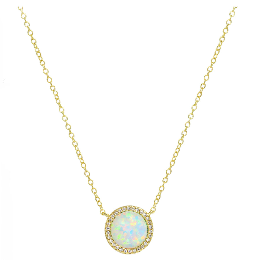 Opal Circle Necklace (Available in 3 Colors)