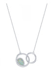 Double Circle Opal Accent Necklace (Available in 2 Colors)