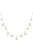 Opal Leaf and Dew Drop Necklace (Available in 3 Colors)