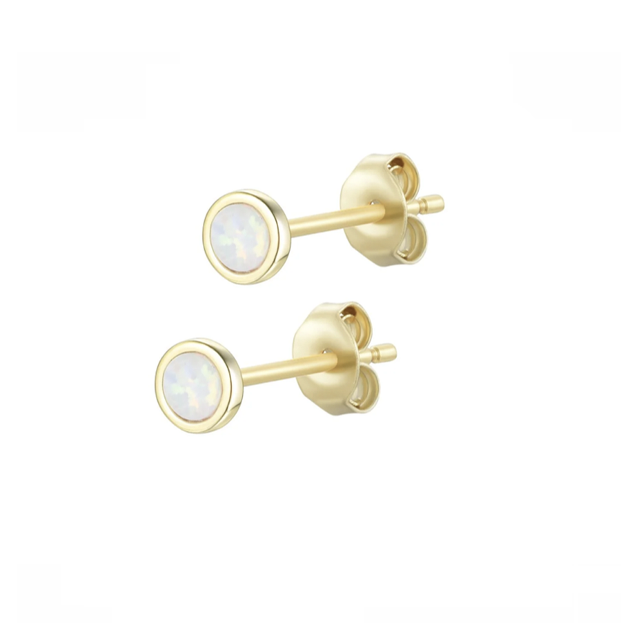Opal Round Stud Earrings (Available in 7 Colors)
