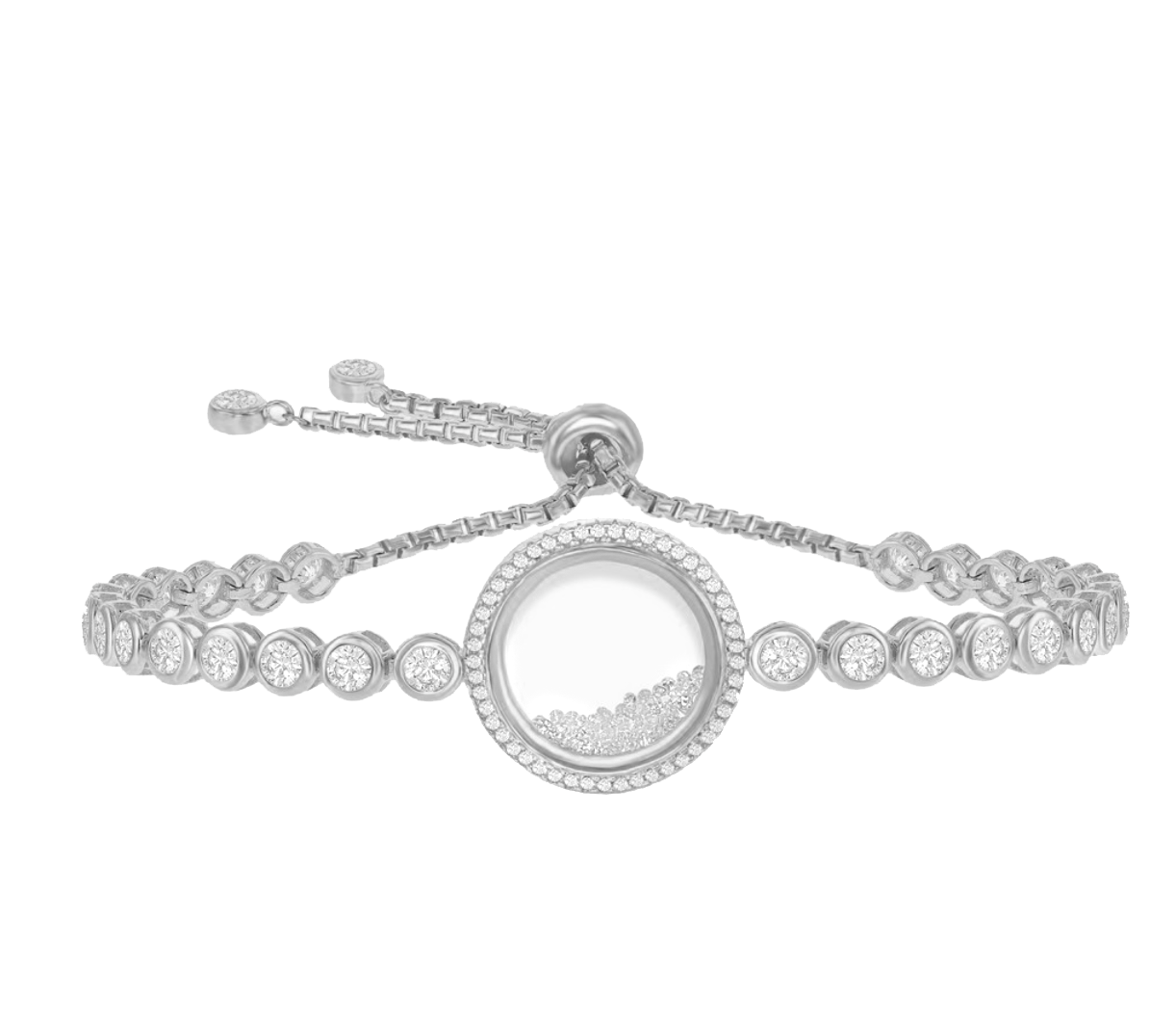 Floating Sparkle Bolo Bracelet