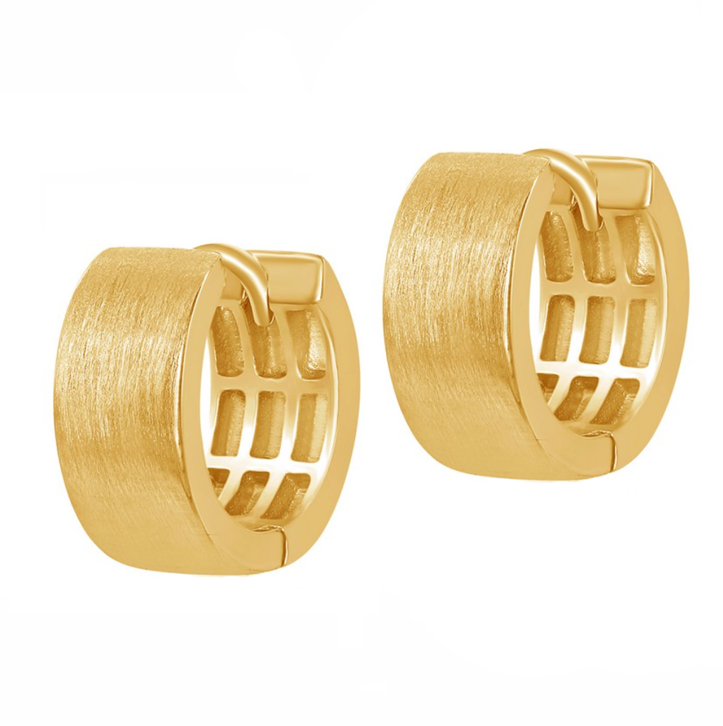 Brushed Huggie Earrings