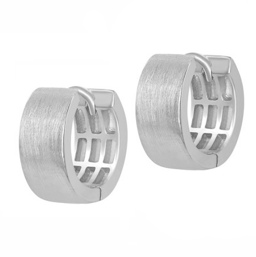 Brushed Huggie Earrings